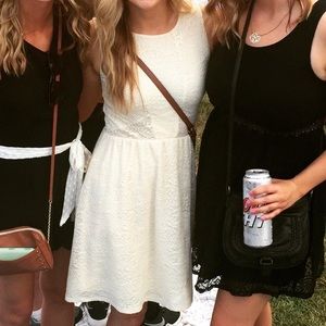 Cream Crochet Dress with Cutouts, Small